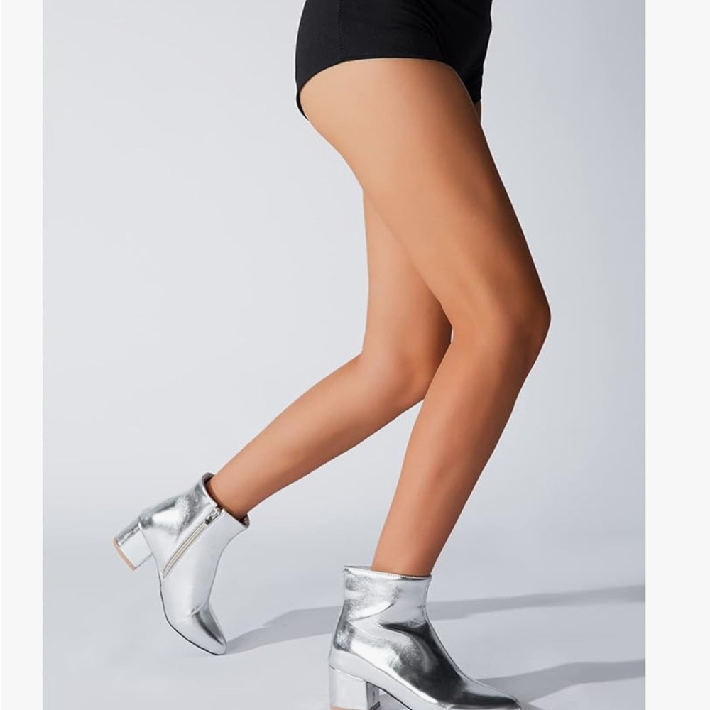 Silver Ankle Fall Boots
